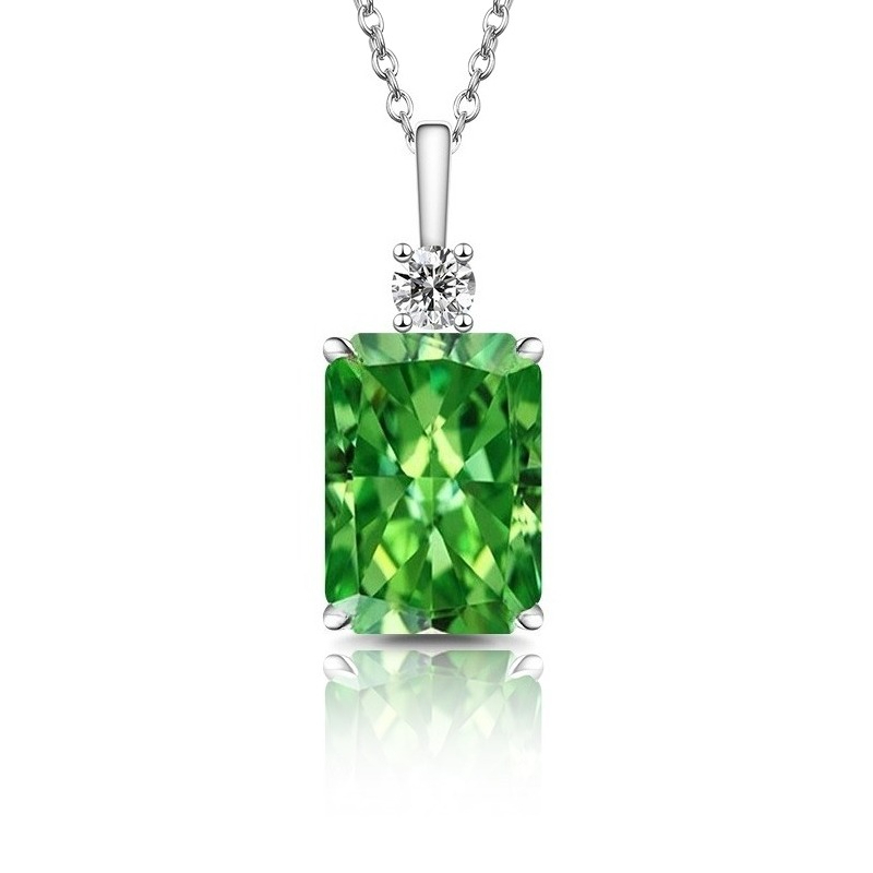 Princess Ice-Cut Necklace with 7-Carat Pink Square Pendant